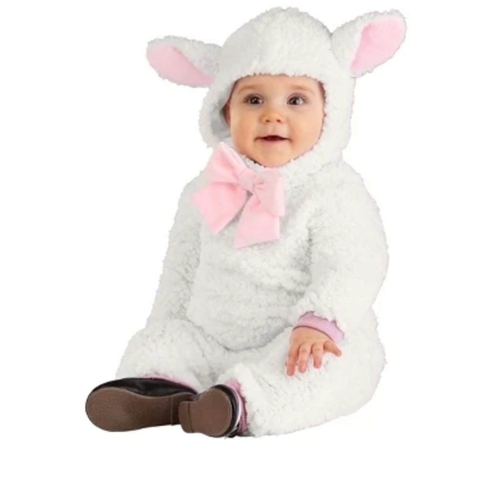 White and Pink Lamb Costume for Infant